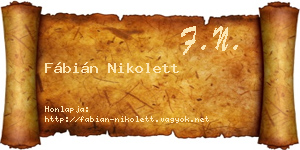 Fábián Nikolett névjegykártya